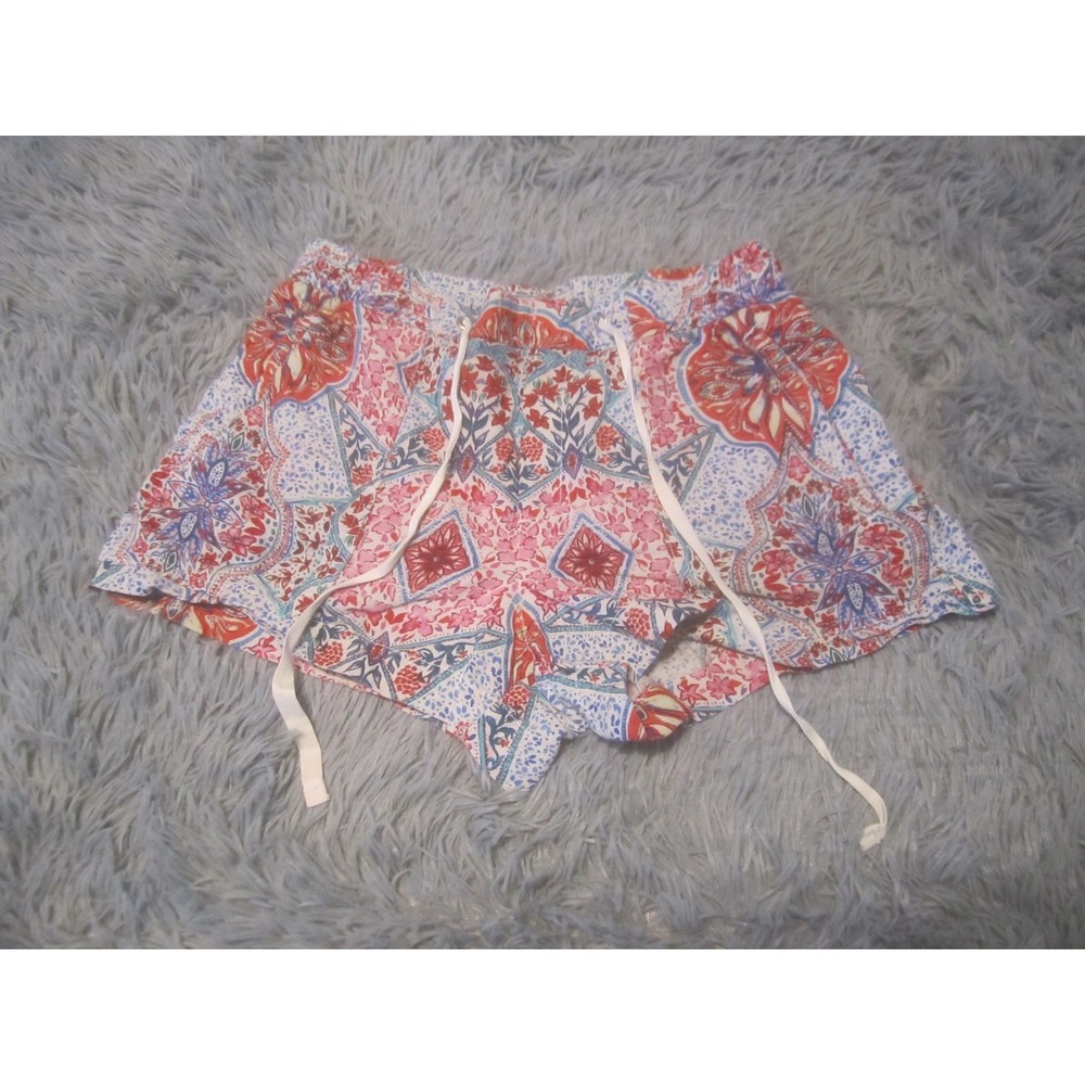 Gap Shorts Womens Small Multicolor Floral Linen Blend Drawstring Casual Summer